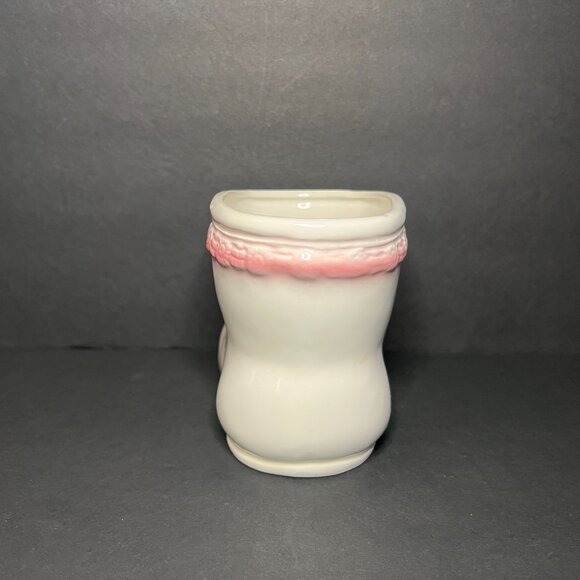 Vintage R.B.C. Ceramic Pink White & Blue Floral Boot Flowerpot Planter 4.25" - Picture 5 of 9